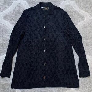 Fendi Women's Black and Silver Jumper